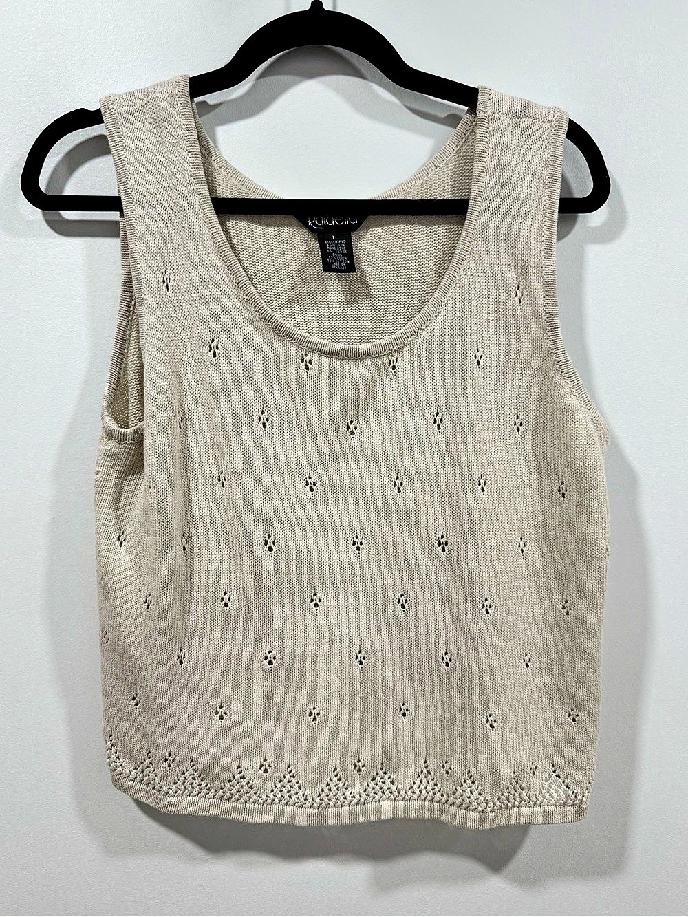 Rafaella Knit Tank Top in Linen Cotton Blend size Large